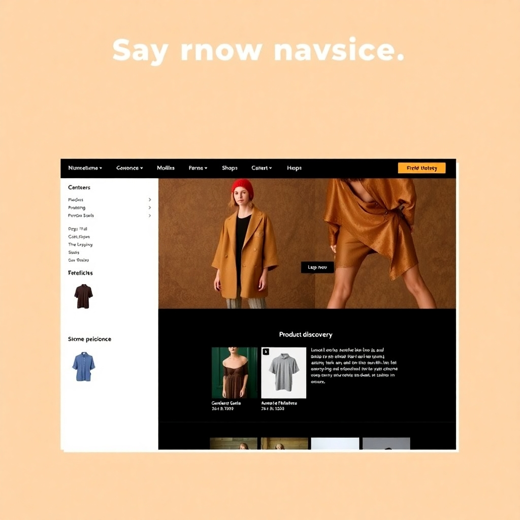 Show an easy to navigate website interface, using a mock-up of the Garment Rock website showing ease of navigation and product discovery.